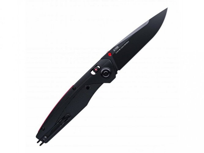 ANV Knives zavírací nůž A100 MA DLC A lock GRN black plain edge
