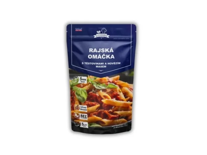 FDC  Rajská omáčka s těstovinami a hovězím masem
