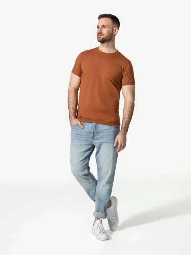 CityZen Davos pánské tričko slim fit skořicové