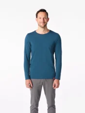 CityZen Cali pánske bavlnené tričko dlhý rukáv modrozelené