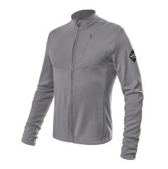 Sensor Merino Upper pánská mikina, celozip, Šedá