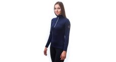 Sensor Merino Upper dámská mikina, krátký zip, Deep blue