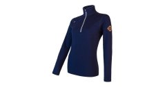 Sensor Merino Upper dámská mikina, krátký zip, Deep blue