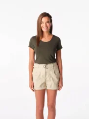 CityZen Breda dámské bavlněné triko klasické s krátkým rukávem, dark khaki