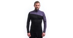 Sensor Merino Extreme Up pánská mikina dl. rukáv zip černá/grape purple