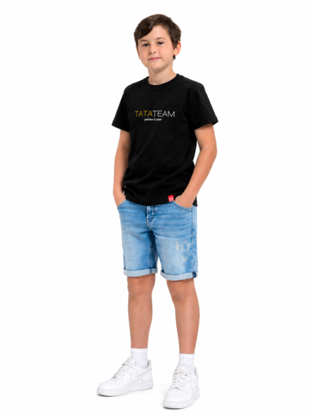 CityZen Matyáš TATATEAM dětské balvněné triko kulatý výstřih černé