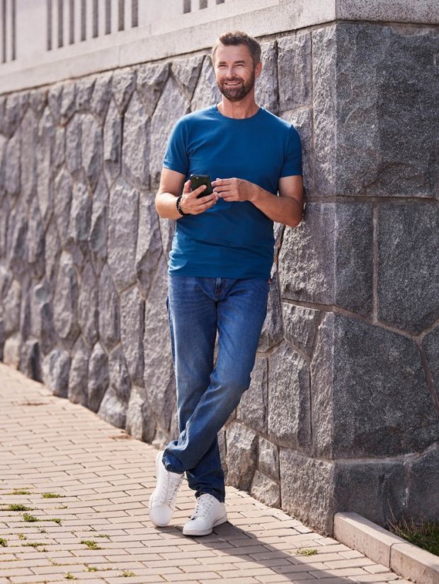 CityZen Davos pánske tričko slim fit modrozelené