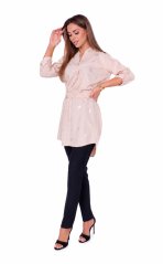 Leder‑Pellicce FABIA — dámské šaty, béžová s potiskem