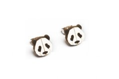 BeWooden náušnice Panda