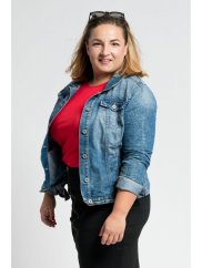 CityZen dámské bavlněné triko, Plus size 3/4 rukáv, červené