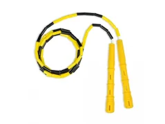 Švihej športové švihadlo Katana Rope korálkové, rukoväť žltá, korálky žlto/čierna