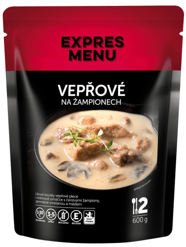 Expres menu Vepřové na žampionech, 2 porce, 600g