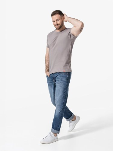 CityZen Agen pánske bavlnené tričko s okrúhlym výstrihom, popolavo sivé