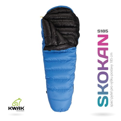 KWAK Spací vak Skokan S170, modrá/čierna, ľavý zips