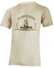 Lasting BAZIL pánske funkčné tričko zo zmesi bambusu a merino vlny béžová