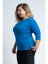 CityZen dámské balvněné triko Plus size 3/4 rukáv, královská modrá