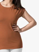 CityZen Alta dámské bavlněné triko kimonový rukáv skořicové