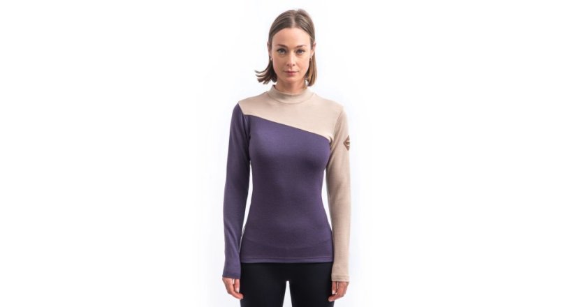 Sensor Merino Extreme Up dámská mikina dl. rukáv grape purple/beige