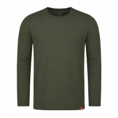 CityZen Cali pánske bavlnené tričko s dlhým rukávom Dark khaki