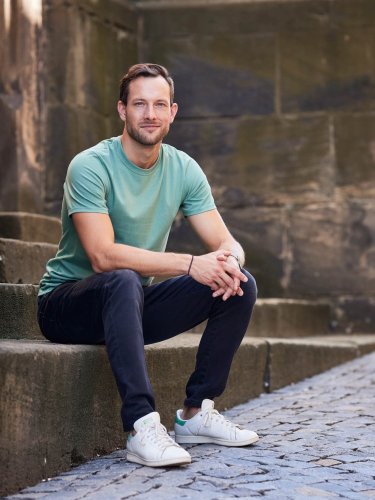 CityZen Agen, pánske tričko slim fit, pastelovo zelené