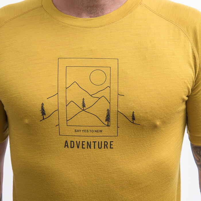 Sensor Merino Air Say Yes – pánské triko kr. rukáv, mustard