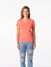 CityZen Breda dámské bavlněné triko klasické, s krátkým rukávem, korálové
