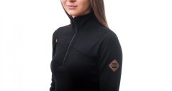 Sensor Merino Extreme Dámské tričko dlouhý rukáv, zip, černá