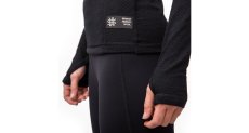 Sensor Merino Double Face dámské tričko s dlouhým rukávem a kapucí, Černá
