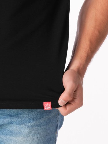 CityZen Davos, pánske tričko slim fit, čierne