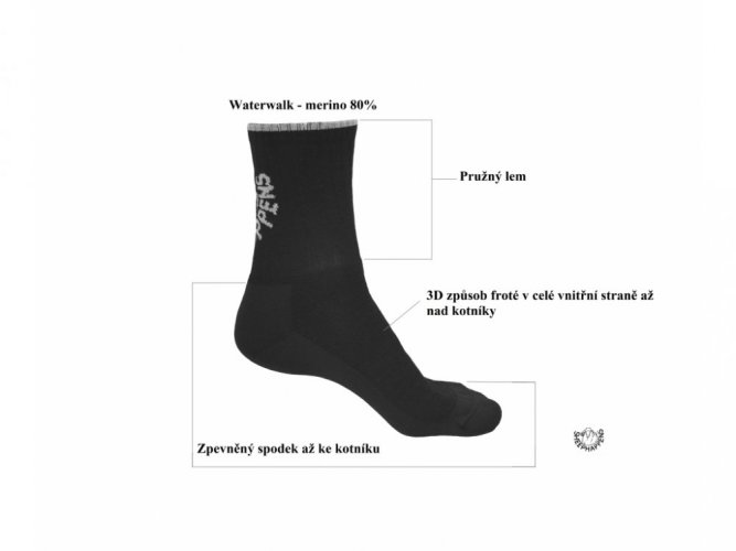 SheepHappens ponožky Waterwalk černé