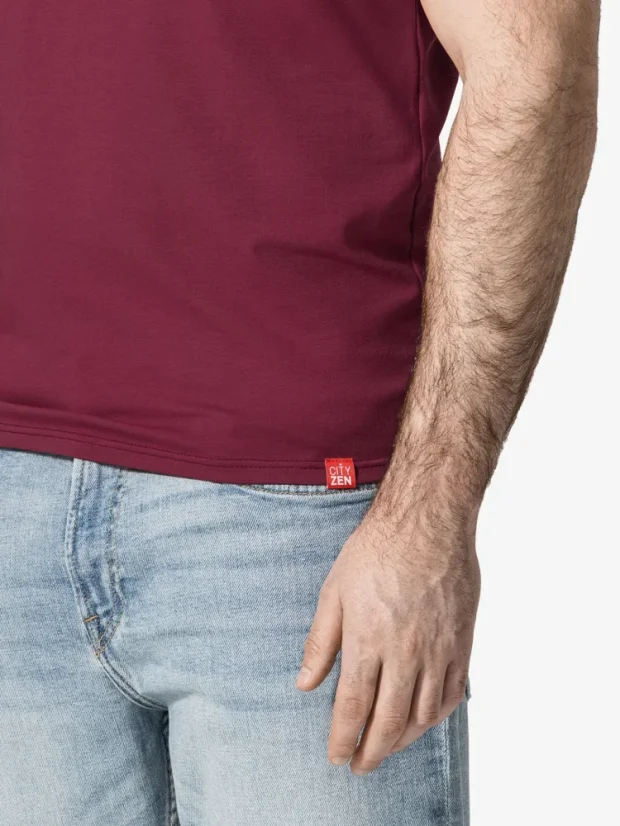 CityZen Davos pánské tričko slim fit bordó