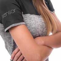 Sensor Cyklo Motion Dámský dres krátký rukáv celozip šedá/černá