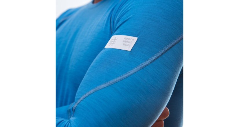 Sensor Merino Active pánské triko s dlouhým rukávem, Modrá