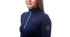 Sensor Merino Upper dámská mikina, krátký zip, Deep blue
