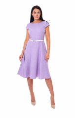 Leder-Pellicce LILIANA dámské letní šaty s páskem, levandulové
