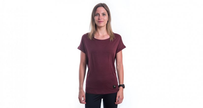 Sensor Merino Air Traveller dámské tričko krátký rukáv Port red