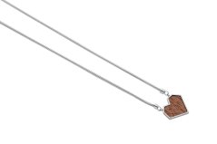 BeWooden řetízek Červené srdce nerez