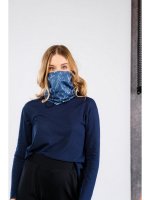 Nanospace Antivirový šátek - Winter modrý vzor kytky FFP2