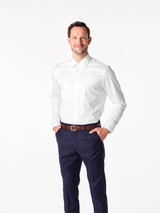 CityZen ACHIM – Pánská elegantní košile, bílá, slim fit
