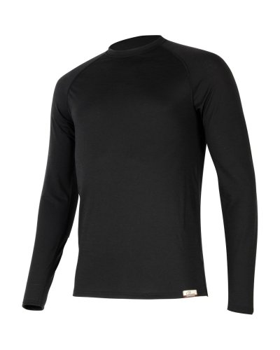 Lasting ATAR pánské merino triko dlouhý rukáv černá