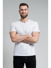 CityZen Bondy pánské bavlněné triko kr. rukáv, s výstřihem V bílé