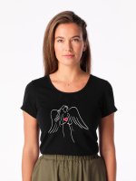 CityZen BREDA dámske tričko čierne s potlačou Anjel