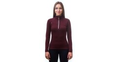 Sensor Merino Upper dámská mikina, krátký zip, Port red