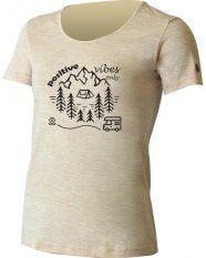 Lasting BEAT funkčné tričko zo zmesi bambusu a merino vlny béžová