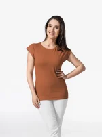 CityZen Alta dámské bavlněné triko kimonový rukáv skořicové
