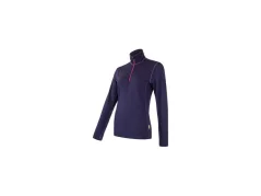 Sensor Merino Upper dámská mikina, krátký zip, Fialová