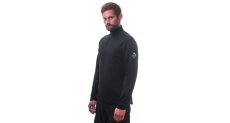 Sensor Merino Upper pánská mikina, krátký zip, Černá