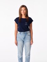 Dámské tričko CityZen ALTA navy s potiskem HOKEJ