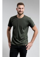 CityZen Agen pánské bavlněné triko krátký rukáv, kulatý výstřih, Dark khaki