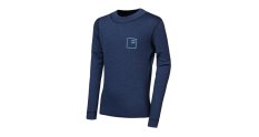 Sensor Merino DF Logo Up juniorské triko dl.rukáv deep blue